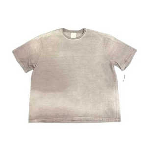 เสื้อยืดคอกลมแขนสั้นผู้ชาย ผ้าฝ้ายถัก สไตล์ลำลอง ทรงโอเวอร์ไซส์  แบบเรียบ สีเทา - Product Image 6