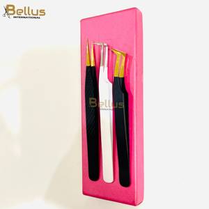 แหนบต่อขนตา Bellus International Professional 45 90 Smooth Fiber Tip Volume Lash Tweezers  ทำจากสแตนเลสสตีล  ใช้งานได้ทนทาน จับขนตาได้อย่างแม่นยำ - Product Image 2
