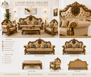 Juego de Sofás de Sala de Estar Hechos a Mano de la Mejor Calidad, Estilo Castillo, Lujoso Juego de Sala de Estar de Madera de Teca, Estilo Real, Juego de Sofás Francés - Product Image 6