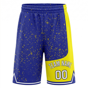 Reddito Sports Custom Basketball Uniform <b>Set</b> Men Blue Yellow V-Neck Stand Collar Digital Printed Breathable Quick Dry Polyester - Product Image 5