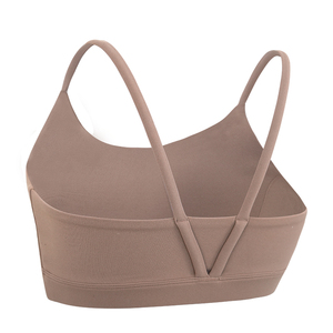 Seamless Racerback Sports Bra Scoop Neck Medium Support Solid Color Yoga Top For Women - Product Image 4