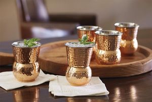 Copper glass everyday dining drinkware ayurvedic hydration <b>cups</b> eco friendly <b>reusable</b> durable for family kitchen home use - Product Image 2