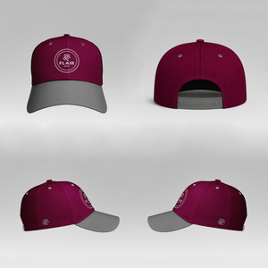 Premium Two-Tone <b>Baseball</b> <b>Cap</b> – Burgundy & <b>Grey</b> Adjustable Sports Hat with Embroidered Logo - Product Image 6