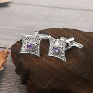 Boutons de manchette en laiton zircon plaqué or et argent, accessoire de chemise formel, bijoux de marié, ensemble de luxe pour homme pour fête et anniversaire - Product Image 4