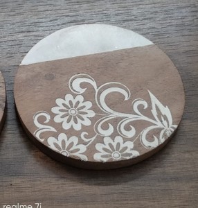 Eco Friendly Wooden <b>Coaster</b> Drink Mat Reusable Drink Mat <b>Heat</b> Resistant for Modern Home Cafe Bar Available At Reasonable Price - Product Image 5