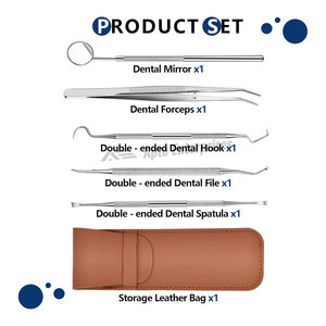 Kit de Herramientas Dentales, Set de Limpieza Dental de 6 Piezas, Espejo Dental, Palillo, Espátula, Lima, Pinzas, Acero Inoxidable 304, Profesional, Manual - Product Image 2