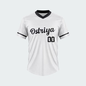 Wholesale Custom Printing Breathable Quick Dry Short V-neck Team Wear Baseball Shirts Best Quality 100% Polyester Heat-Transfer - Product Image 1