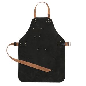 Delantal Industrial Duradero de Lona y Cuero con Cremallera, Ajustable, con Tirantes Cruzados, para Chef, Barista, Barbero, Carpintero, Taller, Modelo LCA-0046 - Product Image 6