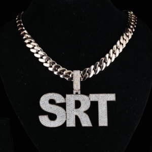 Hip Hop Custom Pendant Huge Initial Letter VVS Diamond 925 Silver Gold Plated Iced Out Moissanite Pendant with Chain - Product Image 1