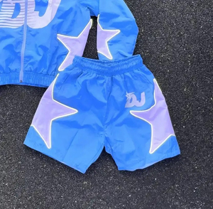 New Custom Polyester/Cotton Winter Casual Windbreaker Set for <b>Men</b> Quick Dry Solid Color Zip-Up Hoodie & Shorts - Product Image 2