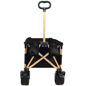 Carrello Pieghevole in Lega di Alluminio Resistente con Ruote Grandi, Manico Regolabile e Portabevande per Campeggio e Spiaggia - Product Image 5