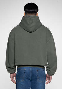 เสื้อฮู้ดดี้โอเวอร์ไซส์ผ้าฟลีซคอตตอน 100% ล้างสีแบบแอซิดวอช รับผลิตเสื้อผ้า OEM ปักโลโก้ตามสั่ง เสื้อกันหนาวผู้ชายขายดี พิมพ์ลายได้ - Product Image 2