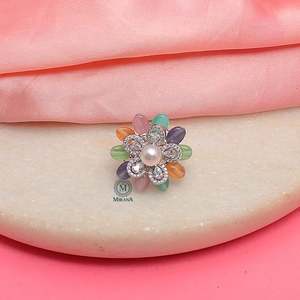 Fevie Multi Pastel Color Designer Pearl Ring - Product Image 3
