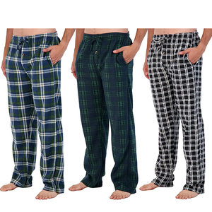 Custom Logo Print <b>Men</b> Logo <b>Pajama</b> Bottoms Purple Blue Plaid <b>Men</b> <b>Flannel</b> <b>Pajama</b> Pants - Product Image 5