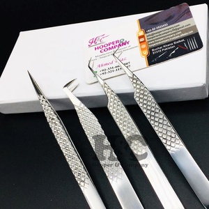 Pince à épiler vison argent extensions de cils pince à épiler avec poignée lisse en acier inoxydable emballage durable Logo gratuit pointe pointue - Product Image 4