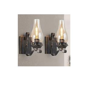 Lanterne murale extérieure, applique murale étanche, luminaire mural noir antirouille avec base en verre transparent, lampe murale - Product Image 2