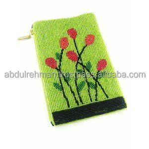 Preppy perlé été porte-monnaie pochette Vintage dame mode portefeuille broderie chaînes fleurs lettre décorations fermeture éclair bouton PU - Product Image 2