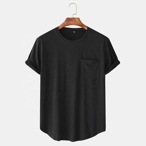 High Quality 100% Cotton Summer Custom Logo Print <b>T</b>-<b>shirt</b> Men's Blank Plain O Neck Men New <b>T</b> <b>Shirts</b> Front <b>Pocket</b> - Product Image 5
