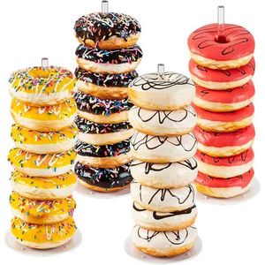 Set di 4 Supporti Espositivi in Acrilico per Ciambelle, Espositore da Tavolo per Dessert, per Ciambelle, Bagel e Dolci, Ideale per Feste e Natale - Product Image 1