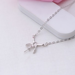 Conjunto de Collar con Colgante de Plata S925 para Mujer, Accesorios de Joyería DIY con Lazo Versátil, Cadena de Perlas Simple 315 - Product Image 4