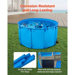 Laghetto Pieghevole Rotondo in PVC da 818 Galloni con Telo di Copertura e Telaio Stabile per Koi e Pesci Rossi - Product Image 4