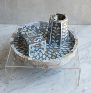 Traditional Arabian Oud Bakhoor Dukhoon Set Exquisite Mother Pearl Inlay Handmade Eco-Friendly Flower Shape Stylish Love Mubkhar - Product Image 1