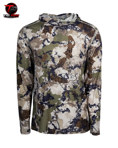 Sudadera con Capucha de Caza para Hombre, de Forro Polar, Camuflaje Digital, para Montaña y Exteriores, con Cuello Alto Cruzado, Manga Larga, Deportiva, de Media Capa - Product Image 1