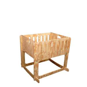 Lit bébé en bois au design rustique pour bébés et enfants de 0 à 3 ans, style simple avec bords lisses, fabriqué au Vietnam - Product Image 1