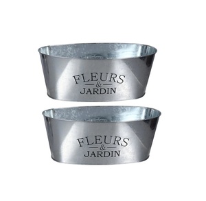 Ensemble de seaux en métal galvanisé style rustique avec poignées pour jardinières de fleurs faites à la main - Product Image 5