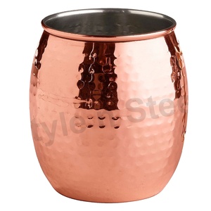 Taza con asas doradas chapadas en cobre, productos en oferta, taza de mula de Moscú de acero inoxidable con chapado en oro - Product Image 1