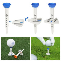 Tee de golf réglable en hauteur avec marqueur gradué, aile anti-éjection, en ABS écologique, logo personnalisé, accessoires d'entraînement de golf