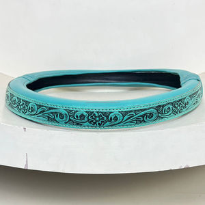 Haute qualité usiné à la main en cuir de vache housses de volant de voiture en cuir véritable poignée de voiture housse de protection toutes saisons universelle - Product Image 4