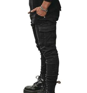 กางเกงยีนส์แฟชั่นผู้ชาย, กางเกงยีนส์ปรับแต่งได้มีหลายกระเป๋ากางเกงลำลองกางเกงคาร์โก้ของผู้ชาย - Product Image 5