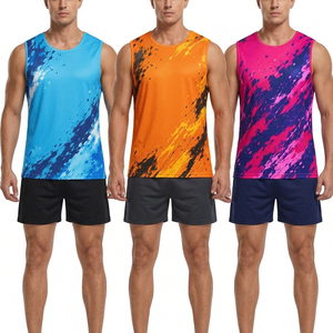 <b>Men's</b> Summer <b>Sports</b> <b>Vest</b> Crew Neck Elastic Fitness Running Sleeveless Shirt High Quality Color full Tank Tops <b>for</b> <b>Men</b> - Product Image 5