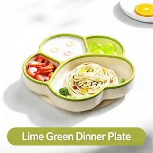 XHJ Brand Printed Logo BPA Free Split Bear Claw Shape Food Grade <b>Liquid</b> <b>Silicone</b> Feeding Tray Plate Children's Tableware Kids - Product Image 4
