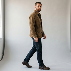 <b>Men</b> Casual Autumn Solid Corduroy Work <b>Jacket</b> Turn-down Collar Button-up <b>Utility</b> Shirt with Front Pocket Custom Logo - Product Image 4