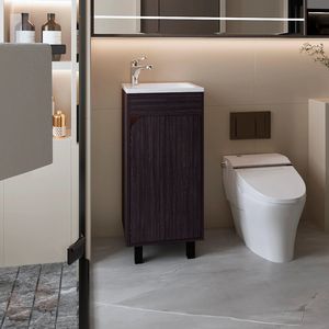 Mobile Bagno Integrato in Wengue con Lavabo e Rubinetto - Collezione Premium - Product Image 1