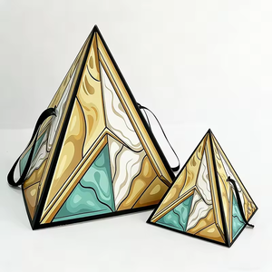 Wholesale Pyramid Shape Gift <b>Box</b> Luxury Paper Packaging <b>Box</b> with Ribbon Custom Logo for Candy Chocolate Party Festival Gifts - Product Image 1