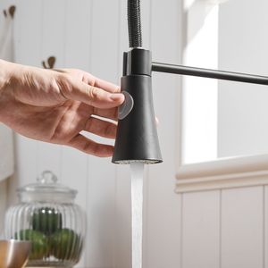 Rubinetto da Cucina Commerciale Monocomando Nero con Doccetta Estraibile per Lavello - Product Image 1