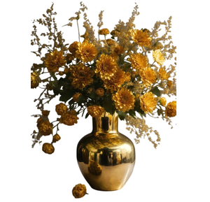Ensemble de 3 vases décoratifs ronds faits à la main en verre mosaïque doré pour présentation florale glamour - Product Image 6