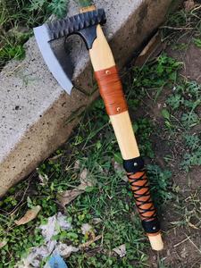 ขวานไม้โทมาฮอว์กอุตสาหกรรมไวกิ้งทำจากเหล็กดามัสกัสปลอมสำหรับตั้งแคมป์กลางแจ้งเครื่องมือความงาม - Product Image 5