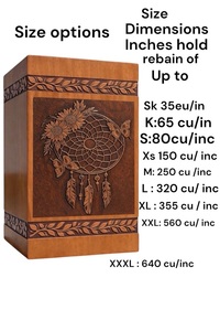 Engraved American Style Dreamcatcher Sunflower Butterfly <b>Memorial</b> Cremation Urn <b>Box</b> Eco-Friendly Durable Wooden Keepsake - Product Image 4