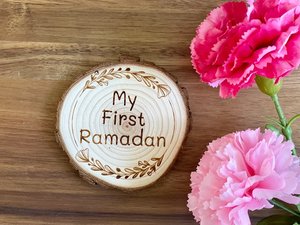 Mi Primera Decoración de Pared de Madera para Eid, Redonda, Rústica, Decoración para el Hogar, Arte para Sala de Estar, 100% Hecho a Mano - Product Image 2