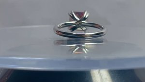 Bague de mariage éternelle en or massif 14 carats personnalisée avec diamant rose vif de laboratoire VS1, taille Asscher 2 carats - Product Image 6