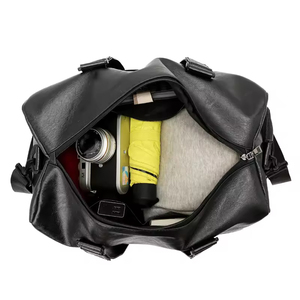 Nouveauté Sac de sport en PU de style européen de luxe personnalisé en cuir noir pour le yoga, la gym, la remise en forme, les voyages, les chaussures - Product Image 3