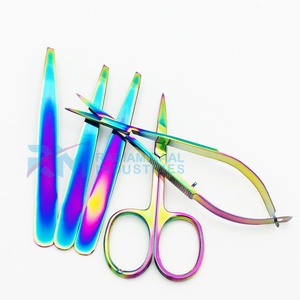 RMI Multi Plasma Color Eyebrow Tweezer Set Straight Point Japanese Stainless Steel - Product Image 4