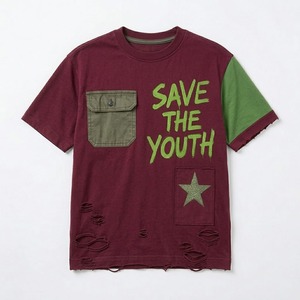 Premium Distressed Streetwear T-<b>shirt</b> With <b>Patchwork</b> Design Breathable Cotton Custom Print Perfect For Brands And Bulk - Product Image 2