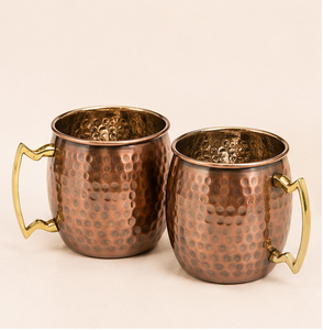 Juego de Tazas Moscow Mule de Cobre Puro Hechas a Mano de Primera Calidad, Acabado Martillado Antiguo, Taza de Cerveza con Asa de Latón para Bar y Regalos al por Mayor - Product Image 5