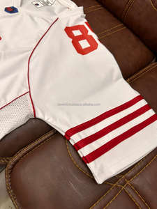 เสื้อฟุตบอลอเมริกันแบบสั่งทำพิเศษ พร้อมแถบยางยืดที่ชายเสื้อ หมายเลขโครเมียม แขนสั้น ระบายอากาศได้ดี ซับเหงื่อ เหมาะสำหรับทีมกีฬาทุกเพศ - Product Image 6