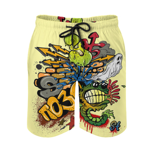 Shorts de bain pour hommes Custom SELF INDUSTRIES, 100% Polyester, 220g, légers, élastiques, taille mi-haute, à séchage rapide, anti-plis, avec devant uni - Product Image 4